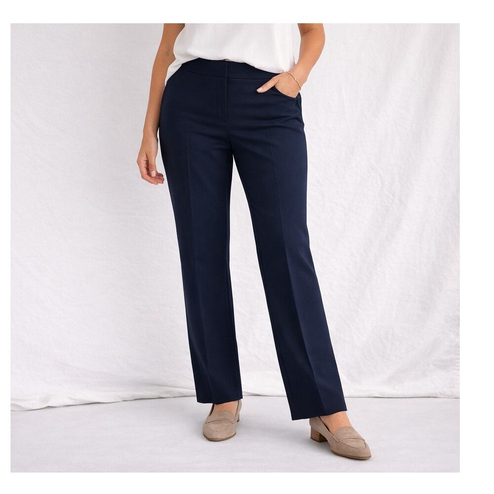 Ann Taylor Factory The Trouser Curvy Fit Pants Navy Blue Size 10P NWT